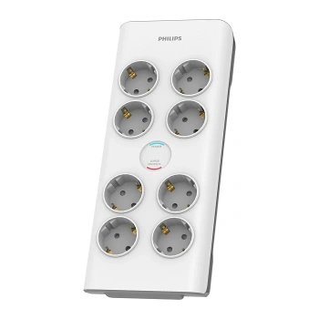 PHILIPS 8-li SPN7080WA/62 900 Joules Akım Koruma Prizi Beyaz