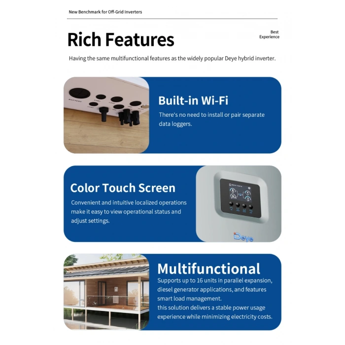 DEYE 6KW Tam Sinüs Akıllı Off-Grid 48V (IP65)
