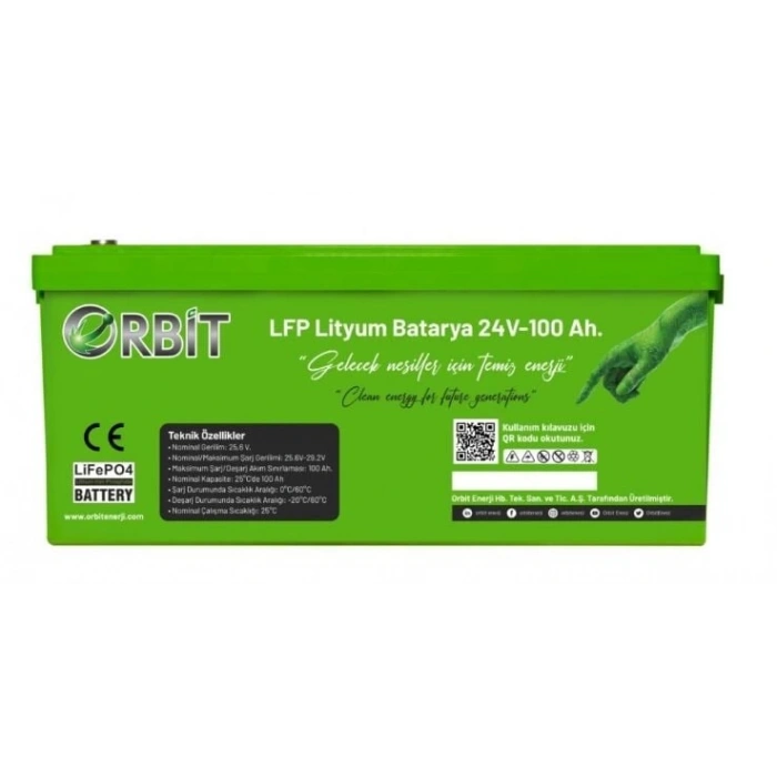 ORBİT 24 V 100 Ah LiFePO4 Akü-Marin Tip-VP