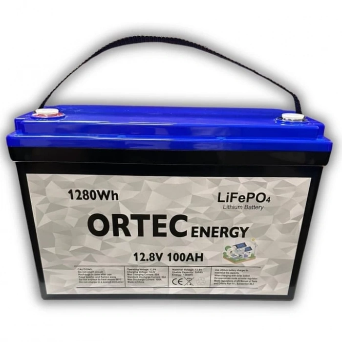 Ortec Solar 12.8 V 100 Ah LiFePO4 Plastik Kasa Batarya