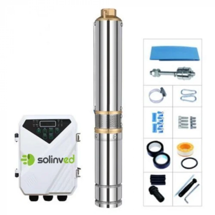 Solinved Premium DC Pompa 4 İnç 110 Volt 1100 Watt 6.5 Ton HMAX: 86 mt Outlet: 1,25