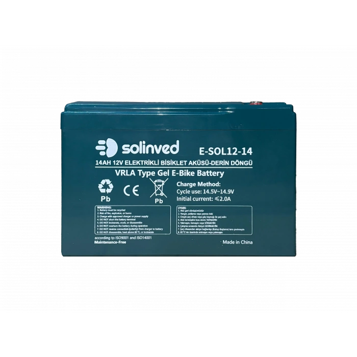 12V 14AH VRLA Tipi Elektrikli Bisiklet Aküsü