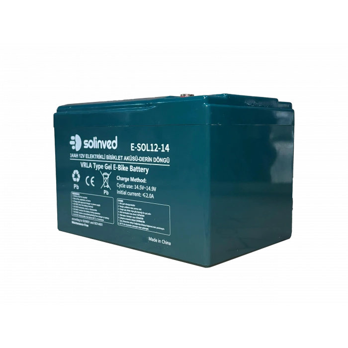 12V 14AH VRLA Tipi Elektrikli Bisiklet Aküsü