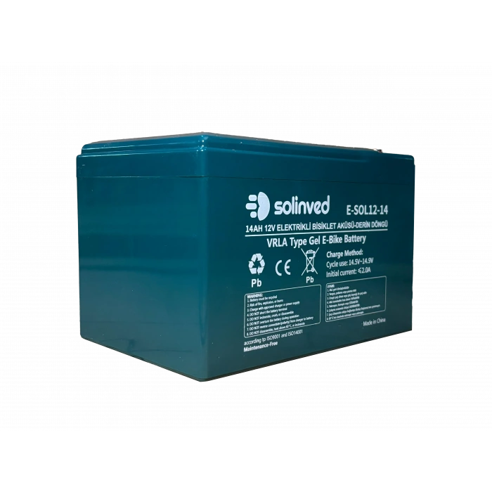 12V 14AH VRLA Tipi Elektrikli Bisiklet Aküsü