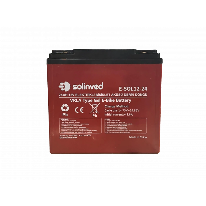 12V 24AH VRLA Type Elektrikli Bisiklet Aküsü  (Premium)