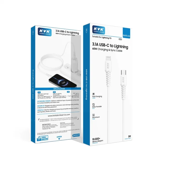 KVK-CH53 IPHONE-TYPE C 60W HIZLI ŞARJ KABLOSU