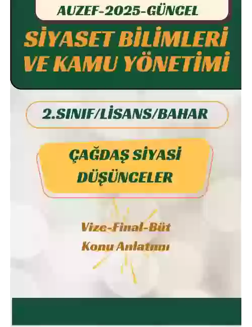 ÇAĞDAŞ SİYASİ DÜŞÜNCELER