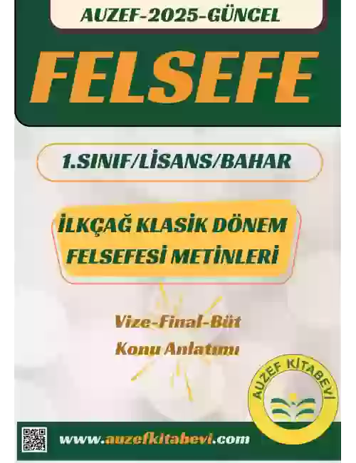 İLKÇAĞ KLASİK DÖNEM FELSEFESİ METİNLERİ