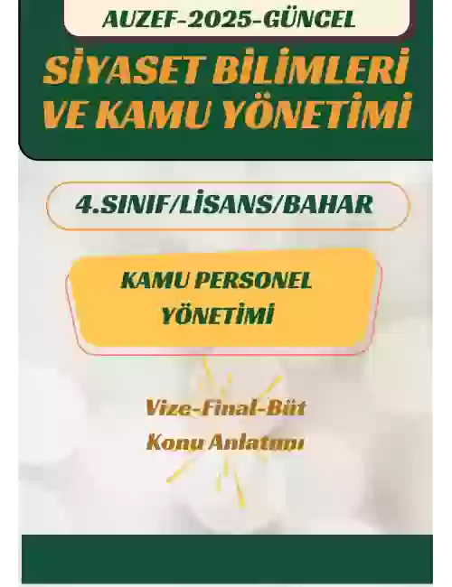 KAMU PERSONEL YÖNETİMİ