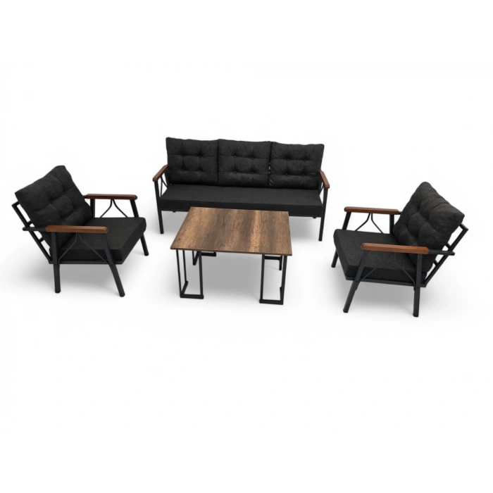 BERGAMA METAL ÜÇLÜ OTURMA GRUBU