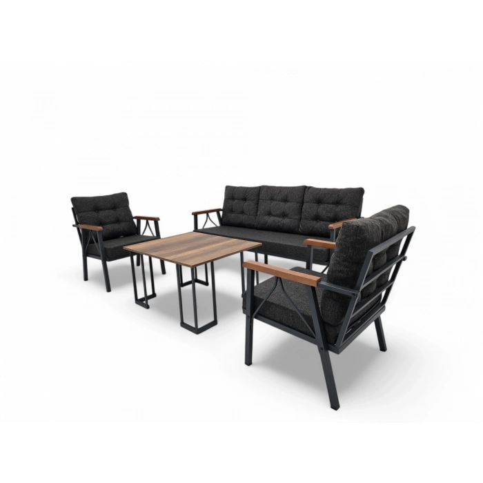 BERGAMA METAL ÜÇLÜ OTURMA GRUBU