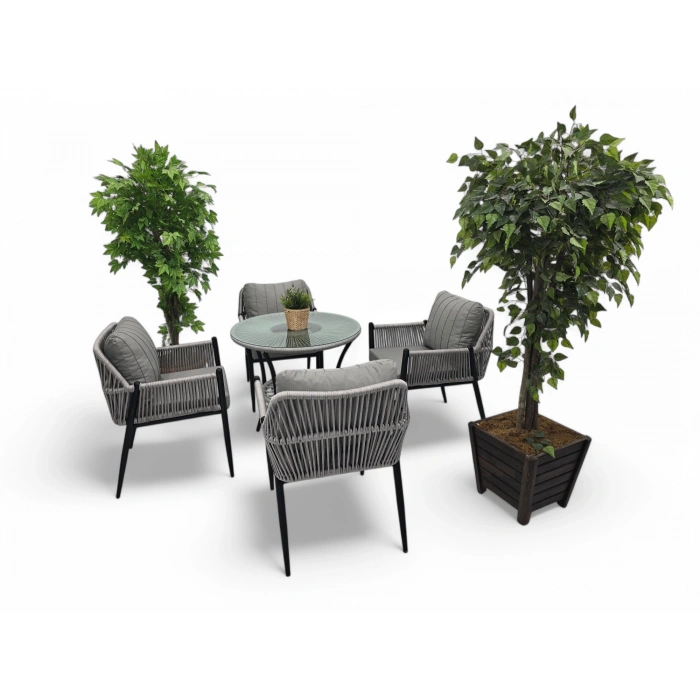 DORA İP ÖRGÜ DÖRTLÜ MASA TAKIMI