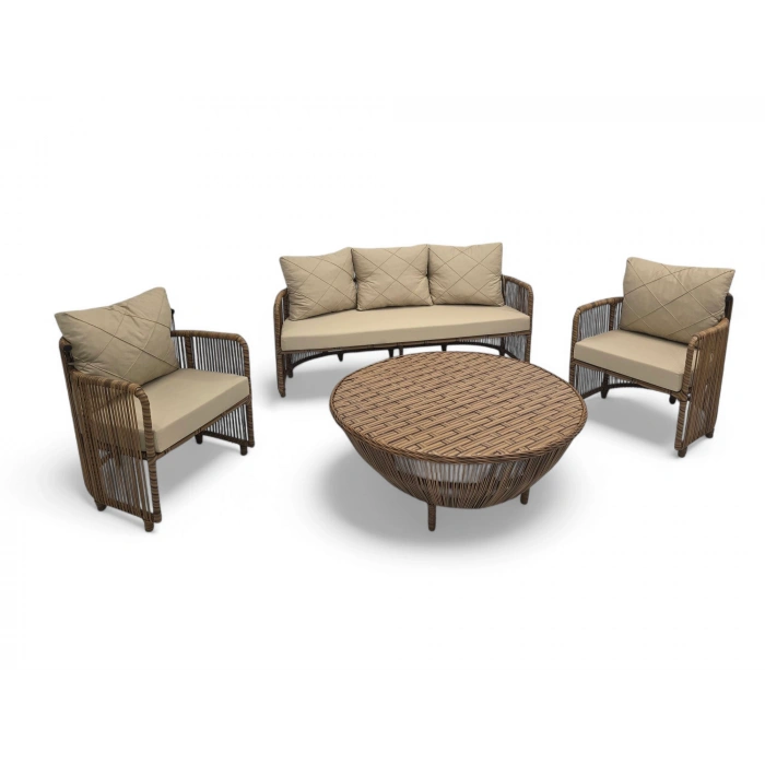 GAZELLİ RATTAN ÜÇLÜ OTURMA GRUBU