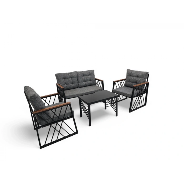 KRİSTAL METAL İKİLİ OTURMA GRUBU