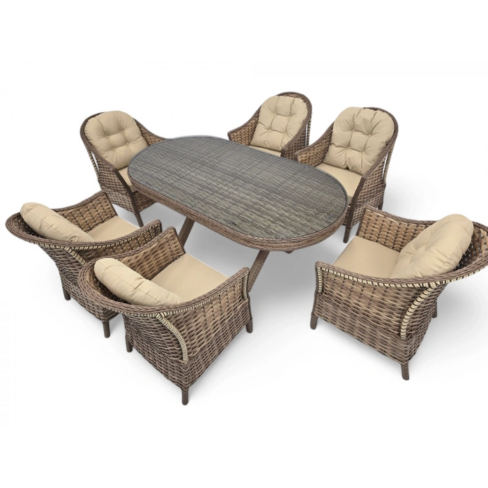 PALMİYE RATTAN ALTILI MASA TAKIMI