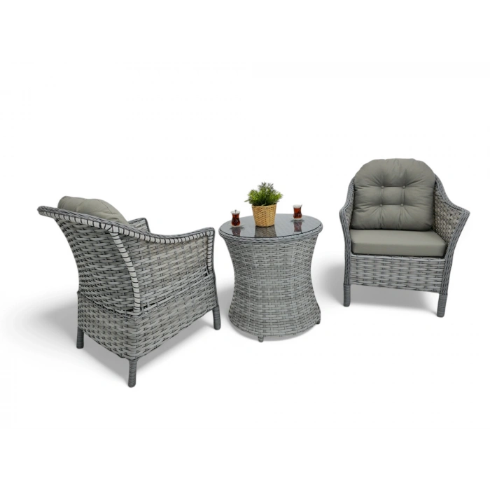 PALMİYE RATTAN ALTILI MASA TAKIMI