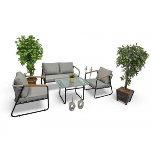 YADE METAL İP ÖRGÜ İKİLİ OTURMA GRUBU