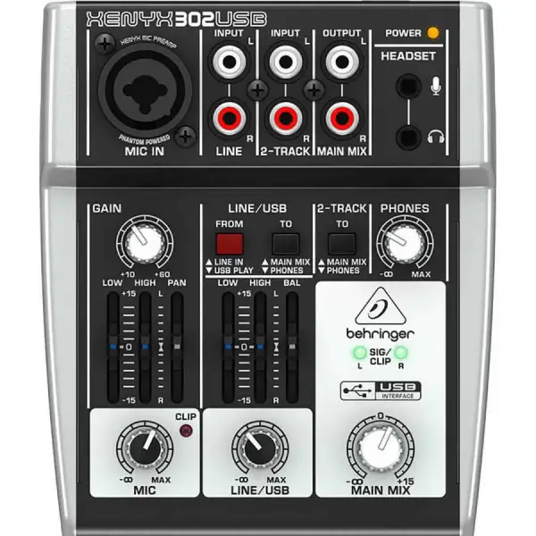 Behringer Xenyx 302USB 2 Kanal USB Ses Kartlı Stüdyo Mikseri