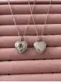 Desenli Kalp Madalyon Kolye | Çelik