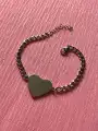 Çelik Kalp Plaka Çizim Bileklik