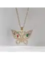 Renkli Taşlı Kelebek Kolye
