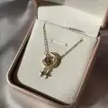 Çelik Sallantı Detaylı Ay Yıldız Kolye