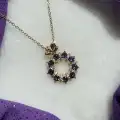 Çelik Mor Taşlı Kolye