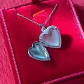 Çelik Kalp Locket Dilediğini Yazdır Kolye