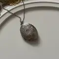 Çelik Oval Fotoğraf Kolye