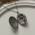 Çelik Oval Fotoğraf Kolye