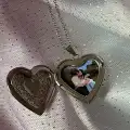 Çelik Fotoğraflı Locket Kalp Kolye