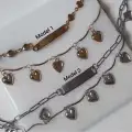 Çelik İkili Kalp Bileklik