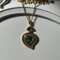 Çelik Labradorit Taşlı Kolye