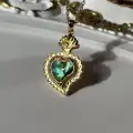 Çelik Labradorit Taşlı Kolye