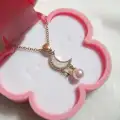 Çelik Sallantı Detaylı Ay Kolye