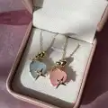 Çelik Sparkly Heart Kolye