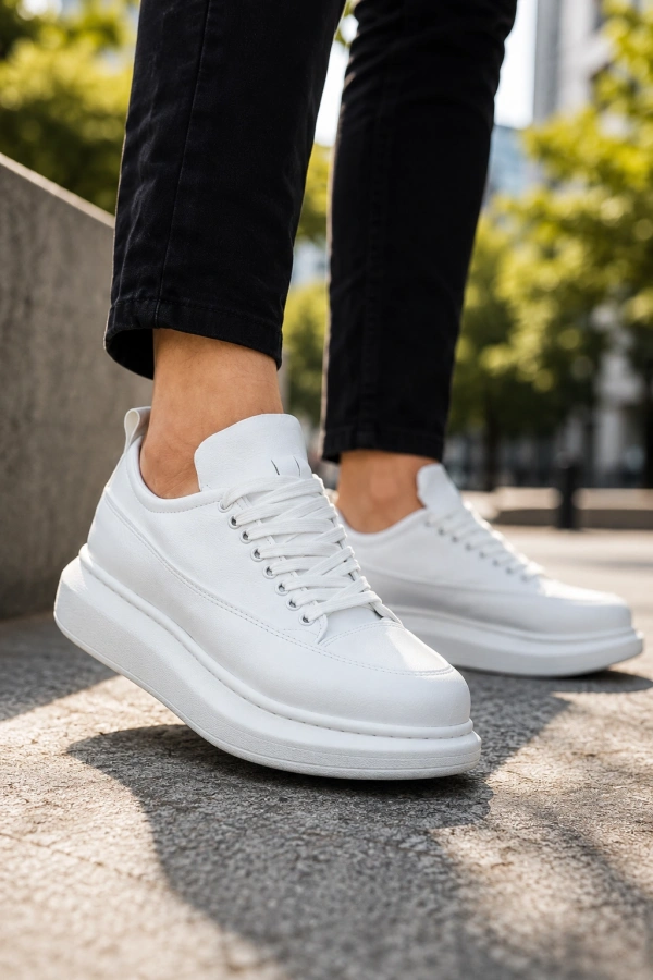 Lexa Cilt Deri Erkek Günlük Sneaker Ayakkabı - Beyaz