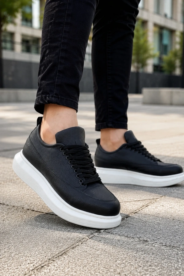 Lexa Cilt Deri Erkek Günlük Sneaker Ayakkabı - Siyah