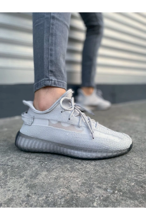 Morven Erkek , Kadın Triko Sneaker Ayakkabı – Günlük Bağcıklı Hafif Spor Modeli - Gri