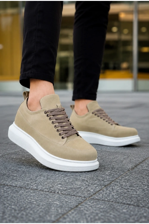 Lexa Süet Deri Erkek Günlük Sneaker Ayakkabı - Krem