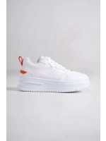 Avela Kalın Taban Bağcıklı Günlük Kadın Sneaker Beyaz Turuncu Detaylı
