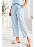 Beli Lastikli Modal Pantolon & Kalın Askılı Bluz Takımı - Bebe Mavi