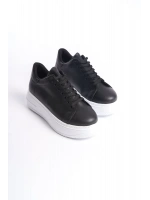 Sofia Bağcıklı Rahat Taban Kadın Casual Sneaker Ayakkabı - Siyah Beyaz