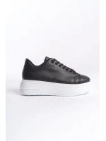 Sofia Bağcıklı Rahat Taban Kadın Casual Sneaker Ayakkabı - Siyah Beyaz