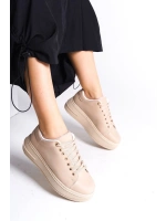 Sofia Bağcıklı Rahat Taban Kadın Casual Sneaker Ayakkabı - Ten