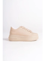 Sofia Bağcıklı Rahat Taban Kadın Casual Sneaker Ayakkabı - Ten