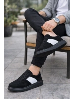 Lunex Erkek Bağcıklı Süet Günlük Spor Sneaker Ayakkabı - Siyah - Beyaz