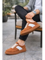 Lunex Erkek Bağcıklı Süet Günlük Spor Sneaker Ayakkabı - Taba - Beyaz