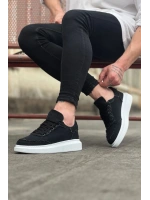 Oxed Erkek Günlük Bağcıklı Kot Kumaş Spor Sneaker Ayakkabı - Siyah