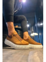 ARES Bağcıklı Süet Erkek Günlük Sneaker Yüksek Taban Ayakkabı - Taba